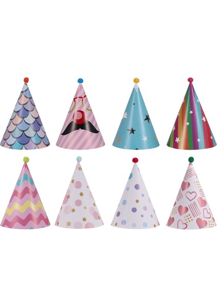 8pcs Kağıt Altın Folyo Mutlu Yıllar Partisi Yetişkinler ve Çocuk Partisi Dekorasyonu Için Şapkalar (Yurt Dışından)