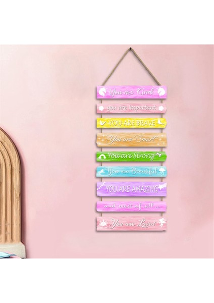 Kızlar Oda Dekor Yatak Odası Ilham Duvar Sanatı Çocuklar Için Gökkuşağı Duvar Süslemeleri Toddler Oda Ahşap Işaret Kreş Dekor (Yurt Dışından) fırsatları