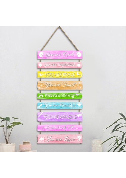 Kızlar Oda Dekor Yatak Odası Ilham Duvar Sanatı Çocuklar Için Gökkuşağı Duvar Süslemeleri Toddler Oda Ahşap Işaret Kreş Dekor (Yurt Dışından) indirimleri