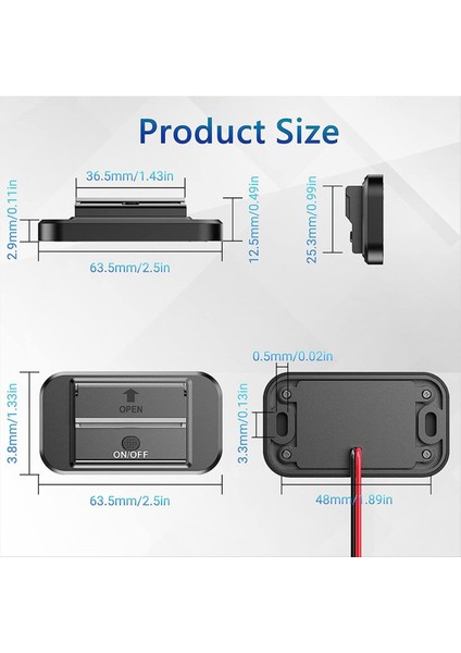 2pcs 12V Rv USB Çıkışı, 36W Çift Qc3.0 USB Araç Şarj Cihazı Soketi Güç Çıkışı Kapalı, 12V 24V Araç Şarj Cihazı Anahtarı Panel (Yurt Dışından)