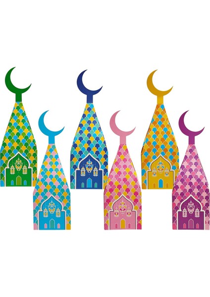 60PCS Ramazan Eid Hediye Kutuları Ay Si Kutusu Festival Için Tatil Partisi Şeker Çantası Için Dekorasyonlar (Yurt Dışından)
