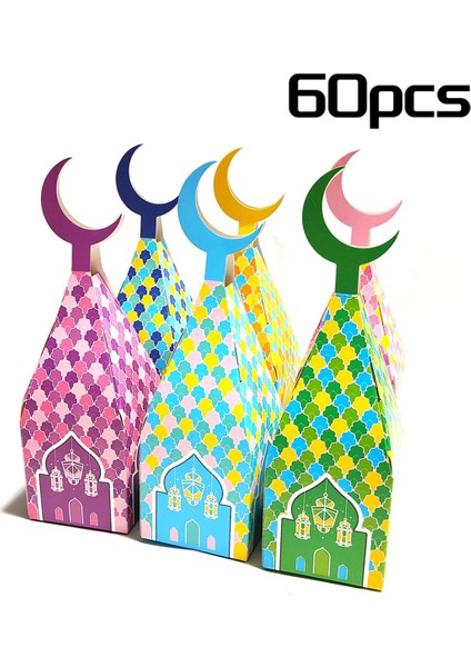 60PCS Ramazan Eid Hediye Kutuları Ay Si Kutusu Festival Için Tatil Partisi Şeker Çantası Için Dekorasyonlar (Yurt Dışından) fiyatları