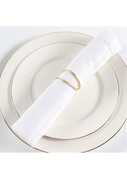 12 Paket Basit Tasarım Peçete Yüzükleri Düğün Için Altın Şükran Günü Noel Partisi Yemek Masa (Yurt Dışından) fırsatları