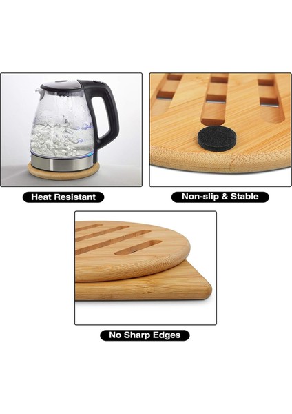 Bambu Tencere Bardak Altlıkları, Isıya Dayanıklı Bambu Yer Paspasları, Odundan Yapılmış Kare ve Yuvarlak Tencere Bardak Altlıkları, Kase, Tencere, Tabaklar (Yurt Dışından) modelleri