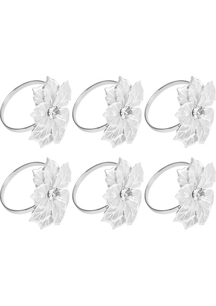 6 Paket Peçete Halkaları, Masa Süslemeleri Için Altın Peçete Halkaları Tokaları, Düğün, Akşam Yemeği, Parti, Diy Dekorasyon, Gümüş (Yurt Dışından)