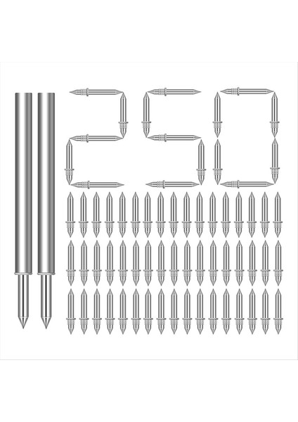 250PCS Süpürme Tahtası Çivileri, Çifte Kafa Süpürme Iplik Dikişsiz Çivi, Tırnaklara Özgü Kılıf Aracı ile Donatılmış (Yurt Dışından)