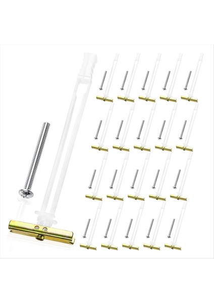 Tv Montajı, Dolaplar Için 1/4in-20 Için Dahil Edilen Cıvatalara Sahip 20 Paket Alçıpan Çapası, Her Biri 1/2in Alçıpanda 265LBS&#39;YE Kadar Tutar (Yurt Dışından)