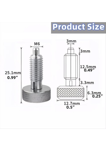 2pcs Paslanmaz Çelik El Geri Çekilebilir Yay Pistonlar Tramparalı Saplı - Hızlı Bırakma Kilitleme Pimi M6 (Yurt Dışından) fiyatları