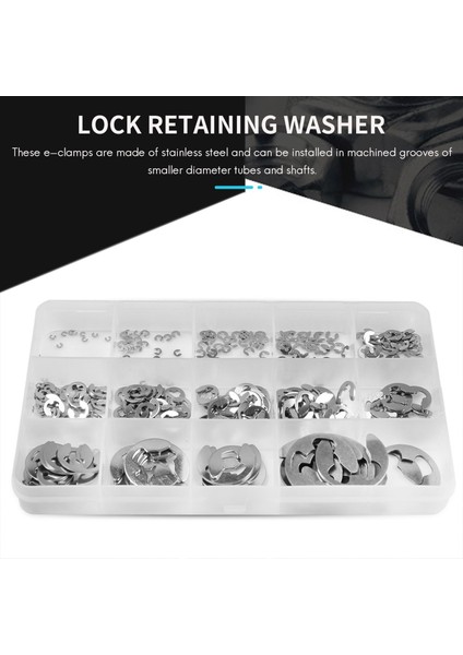 290PCS/SET E Klips Çıkan Çiftlik Kiti Paslanmaz Çelik 1.2-15 mm Kasnak Milini Için Harici Tespit Halka Klipsi (Yurt Dışından) indirimleri