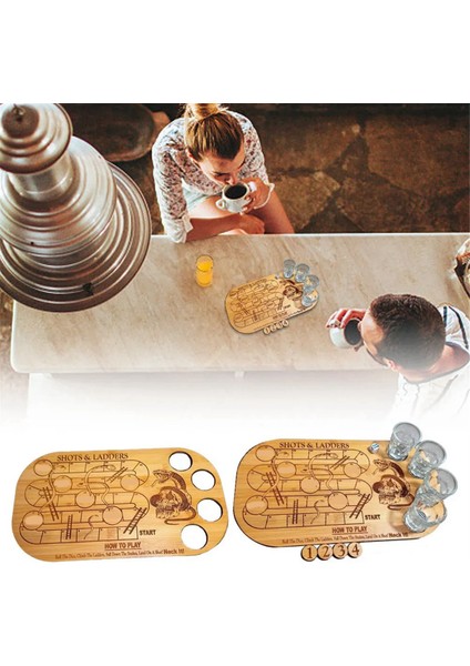 Çekimler ve Merdivenler Içme Oyunu, Yılanlar ve Merdivenler Tahta Oyunu Ahşap Palet Çekimleri ve Merdivenler Içme Oyunu A (Yurt Dışından)