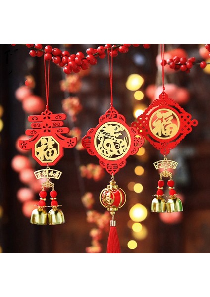 6pcs 2024 Bahar Festivali Ejderha Yıl Ahşap Işaret Kolye Şirket Alışveriş Merkezi Dekorasyonu Çin Yeni Yıl Hediyeleri, B (Yurt Dışından)