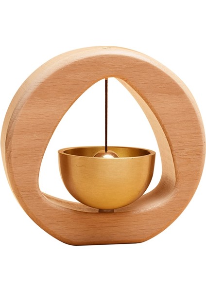 Pirinç Dopamin Kapı Zili Ahşap Çan Giriş Rüzgar Chime Japon Eve Taşınma Hediye Giriş Kolye Üçgen (Yurt Dışından)