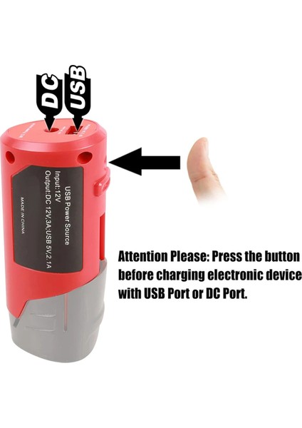 Milwaukee 12V Lityum Pil Için Dc USB Bağlantı Noktalı Taşınabilir Pil Adaptörü USB Cihaz Şarj Cihazı, Telefon Için Şarj (Yurt Dışından) indirimleri