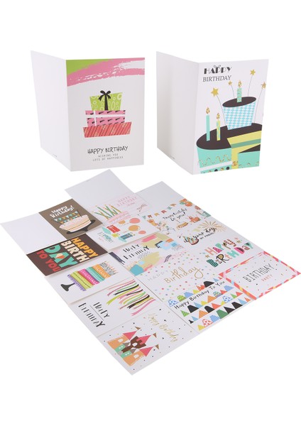 36 Paket Tebrik Kartı Çevre Dostu Benzersiz Doğum Günü Kartları Büyük Mutlu Yıllar Kartları Yetişkinler ve Çocuklar Için Set (Yurt Dışından)