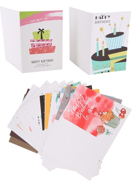36 Paket Tebrik Kartı Çevre Dostu Benzersiz Doğum Günü Kartları Büyük Mutlu Yıllar Kartları Yetişkinler ve Çocuklar Için Set (Yurt Dışından) modelleri