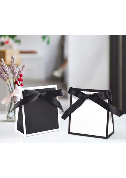 Hediye Çantası Hepburn Style Basit Siyah Beyaz Yay Debriyaj Çantası Kravat Eşarp Mini Hediye Çantası Beyaz (Yurt Dışından) fiyatları