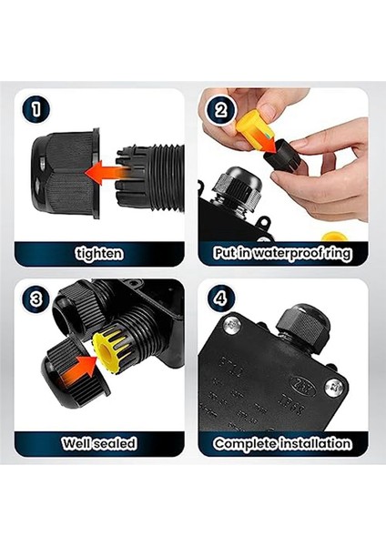 4pcs Su Geçirmez Kavşak Kutusu 3 Yolu, IP68 Çap Için Harici Su Geçirmez Elektrik Kavşağı Kutusu 5mm -15MM Telli (Yurt Dışından) fırsatları