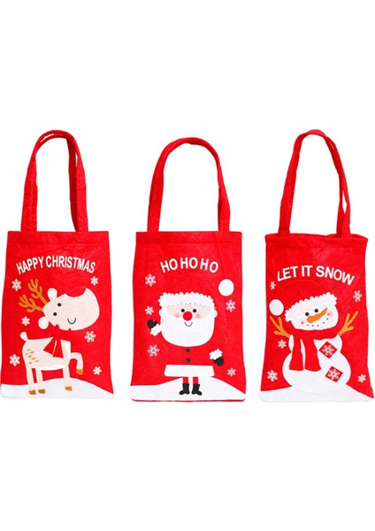 Noel Şeker Çantası Hediye Çantaları Noel Kurabiye Çantası Noel Sarma Torbası Noel Karikatür Desen Hediye Çantası (Yurt Dışından)