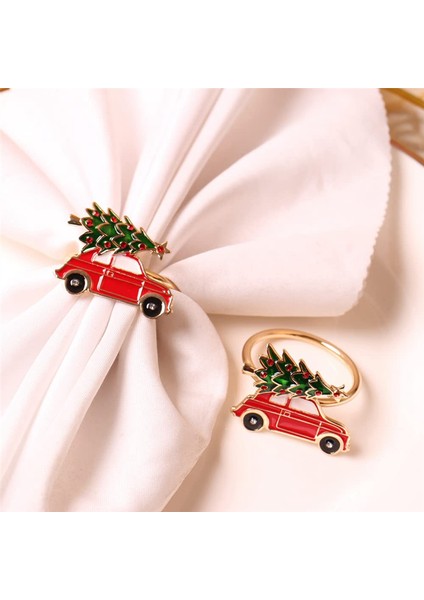 6pcs Yaratıcı Sevimli Araba Şekli Metal Noel Peçete Yüzüğü Tutucu Çok Renkli Havlu Doku Yüzüğü Peçete Tokası Masa Dekor (Yurt Dışından) modelleri
