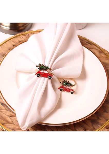6pcs Yaratıcı Sevimli Araba Şekli Metal Noel Peçete Yüzüğü Tutucu Çok Renkli Havlu Doku Yüzüğü Peçete Tokası Masa Dekor (Yurt Dışından) fırsatları