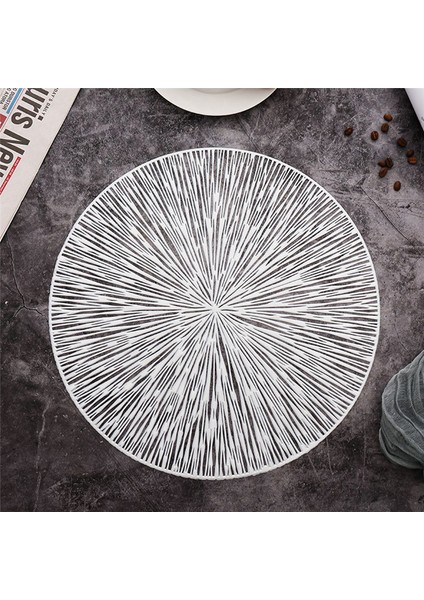 4pcs Yuvarlak Placemats Restaurant Hollow Pvc Dekorasyon Yemeği Mat Anti-Hot Yemek Tablo Hattı Mat Biftek Plaka Pad Gümüş (Yurt Dışından) fırsatları