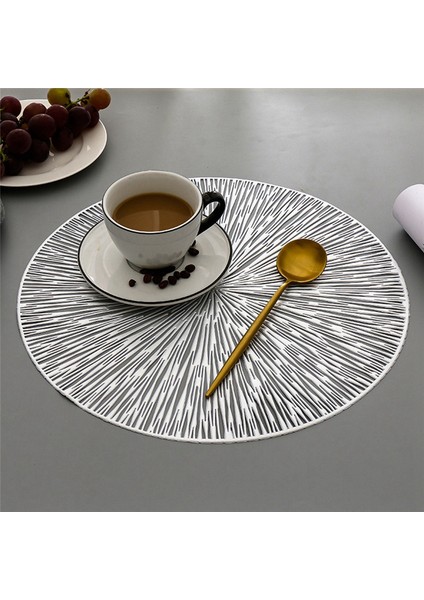 4pcs Yuvarlak Placemats Restaurant Hollow Pvc Dekorasyon Yemeği Mat Anti-Hot Yemek Tablo Hattı Mat Biftek Plaka Pad Gümüş (Yurt Dışından) indirimleri