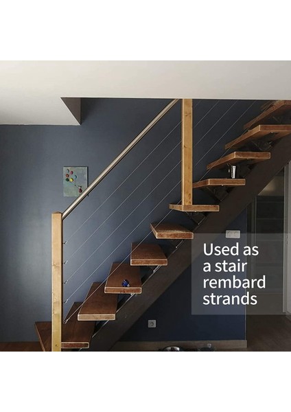 Tel Halat Tırmanma Yardımı Tel Halat 304 Paslanmaz Çelik Kablo, 2mm Turnikli M4 Kanca Gözü, Alüminyum Kılıf, Halat Klipsi (Yurt Dışından) fiyatları