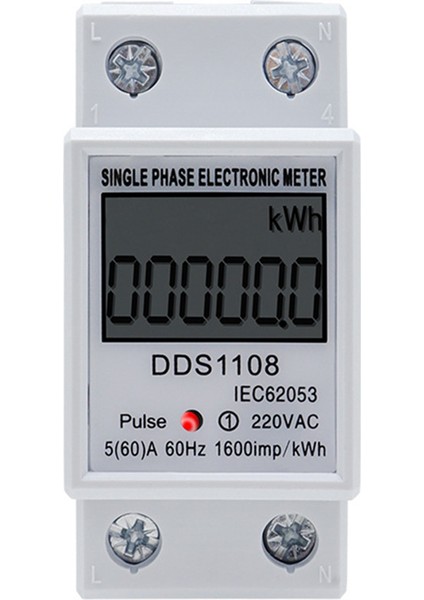 DDS1108 Dijital Elektrik Enerji Ölçer Çok Fonksiyonlu Wattmetre LCD Ekran Kwh Metre Tek Fazlı Wattmetre AC220V 60Hz (Yurt Dışından)