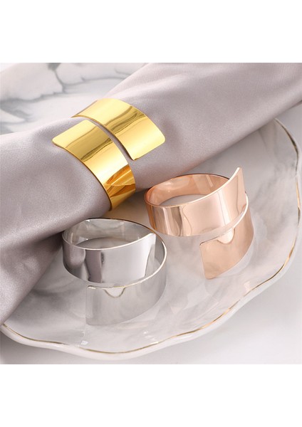 12 Adet Gül Altın Metal Masa Dekoru Peçete Halka Tutucu Düğün Ayarı Için Yay, Paskalya Yemeği, Sevgililer Günü (Yurt Dışından)