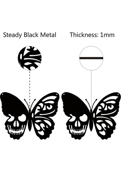 Kafatası Kelebek Metal Duvar Sanat Dekor Duvar Asma Plaklar Süsleme Demir Duvar Heykel Işi Iç Mekan Dış Mekan Evi D (Yurt Dışından) fiyatları