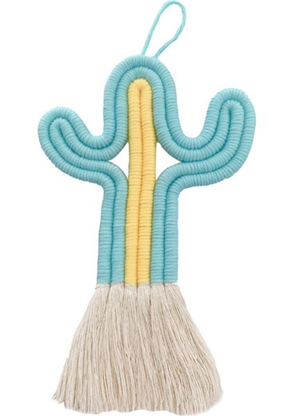 Süsleme Kaktüs Oda-Decor Püskül Dokuma Duvar Asılı Sevimli Kreş Duvar Dekor Hediye Sevimli Salıncak Araba Kolye Mavi (Yurt Dışından)