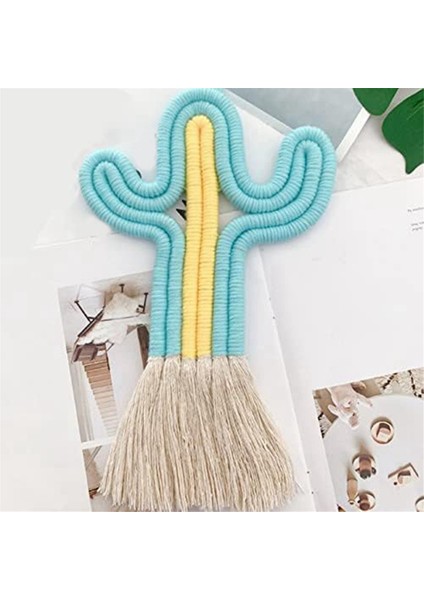 Süsleme Kaktüs Oda-Decor Püskül Dokuma Duvar Asılı Sevimli Kreş Duvar Dekor Hediye Sevimli Salıncak Araba Kolye Mavi (Yurt Dışından) indirimleri