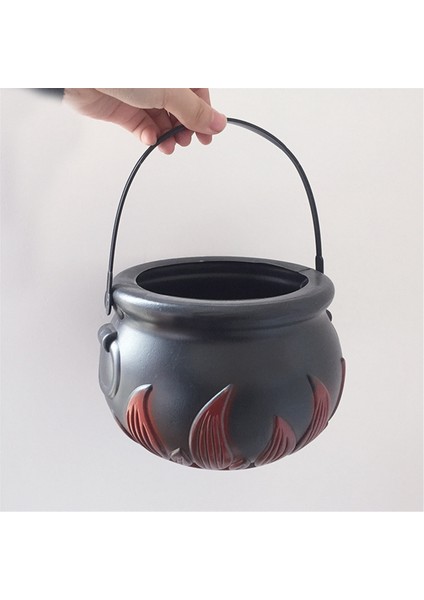 Alev Kovası Cadılar Bayramı Çocuk Sahnesi Performans Props Cadı Oyunu Siyah Kavanoz (Yurt Dışından)