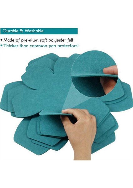 Pot ve Pan Koruyucuları, 12 ve 3 Farklı Boyutta Set, Daha Kalın Keçe Pan Koruyucusu Pedler, Pişirme Takımı Koruyan (Yurt Dışından) indirimleri