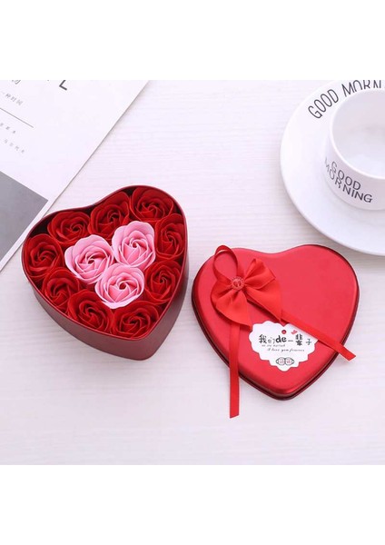 11PCS/KUTU Yapay Çiçekler Gül Sabunu Çiçek Kalp Şekli Diy Düğün Dekorasyonu Hediyelik Eşya Sevgililer Günü Hediyeler Flore-Kırmızı (Yurt Dışından) fiyatları