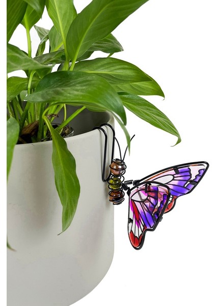 Saksı Dekorasyon Kolye Kelebek Yusufçuk Metal Yeşil Kenar Süsleri Saksı Boyalı Bitki Dekorasyonu B (Yurt Dışından) indirimleri