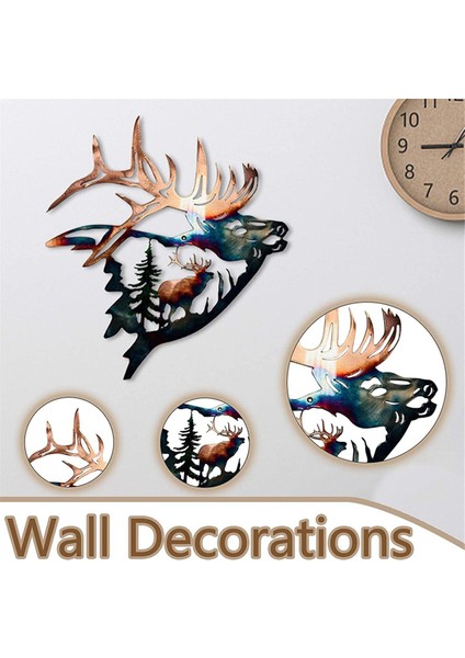 Ana Koleksiyon Metal Duvar Dekor, Geyik Geyik Duvar Sanat Heykel Siluet Zanaat Rustik Kabin Dekor Kaplama C C. (Yurt Dışından) fırsatları