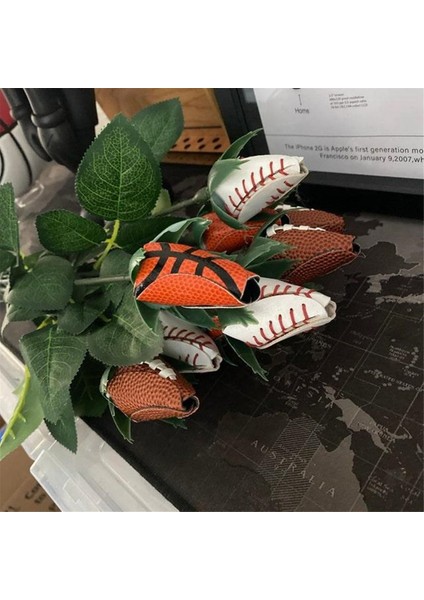 Softball Gül Sporu Gülü El Yapımı Yapay Voleybol Çiçekleri Hediye Voleybol Anne Hayranları Takım Mezuniyeti, D (Yurt Dışından)