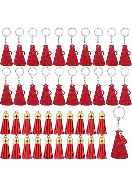 40 Pcs Akrilik Tezgah Megafon Anahtarları Pigeran Team Hediye Grad (Glitter Red) (Yurt Dışından)