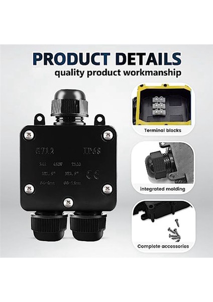 4pcs Su Geçirmez Kavşak Kutusu 3 Yolu, IP68 Çap Için Harici Su Geçirmez Elektrik Kavşağı Kutusu 5mm -15MM Telli (Yurt Dışından) indirimleri