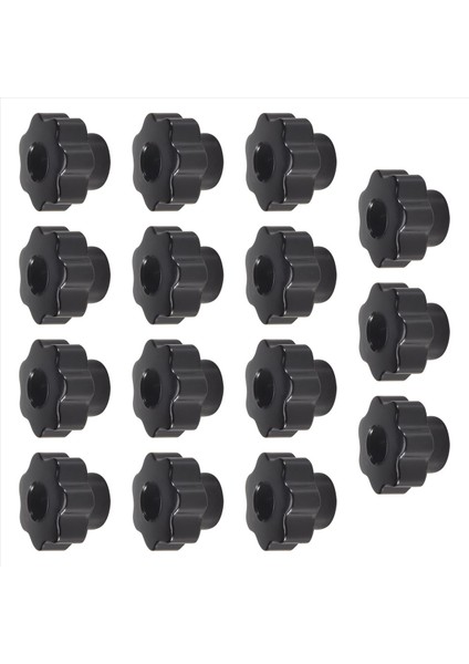 15PCS M6 Yıldız Düğmesi Kelepçesi Koyu Somun Delik Seti Pirinç Dişli Tutuklu Koyu Vida Düğme Kavrama Siyah Plastik (Yurt Dışından) fiyatları