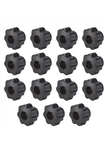 15PCS M6 Yıldız Düğmesi Kelepçesi Koyu Somun Delik Seti Pirinç Dişli Tutuklu Koyu Vida Düğme Kavrama Siyah Plastik (Yurt Dışından) modelleri