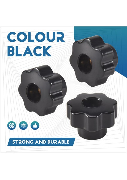 15PCS M6 Yıldız Düğmesi Kelepçesi Koyu Somun Delik Seti Pirinç Dişli Tutuklu Koyu Vida Düğme Kavrama Siyah Plastik (Yurt Dışından) fırsatları