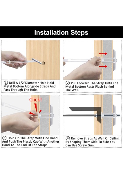 1/4in-20 Inçlik Tutturucu Boyutları Için Cıvatalı Alçıpan Ankrajı, Tv Montajı Için Ağır Hizmet Tipi Içi Boş Alçıpan Ankraj Kiti, 14PCS (Yurt Dışından) fırsatları