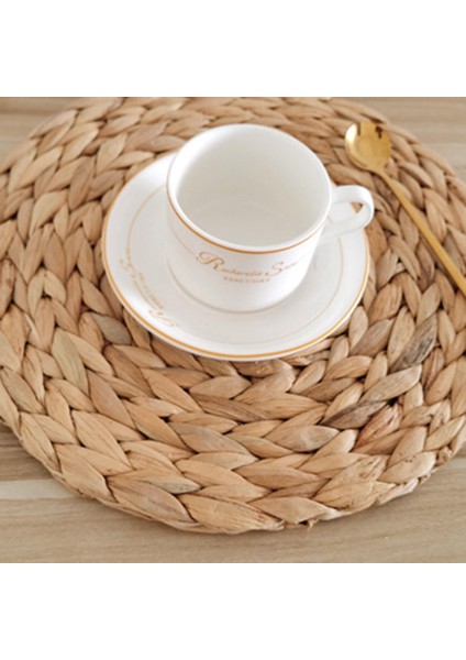 Yuvarlak Dokuma Rattan Placemats, Doğal Hasır Paspaslar, Su Sümbül Saman Örgülü Placemats, 6 Set (Yurt Dışından) fiyatları