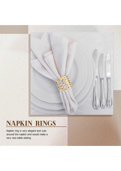 10PCS Otel Peçete Yüzüğü Peçete Sahibi Metal Peçete Tokası Noel Düğün Partisi Altın Peçete Daire Ziyafet Yemek Masası Dekorasyon (Yurt Dışından) modelleri