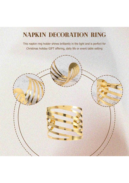 10PCS Otel Peçete Yüzüğü Peçete Sahibi Metal Peçete Tokası Noel Düğün Partisi Altın Peçete Daire Ziyafet Yemek Masası Dekorasyon (Yurt Dışından) indirimleri