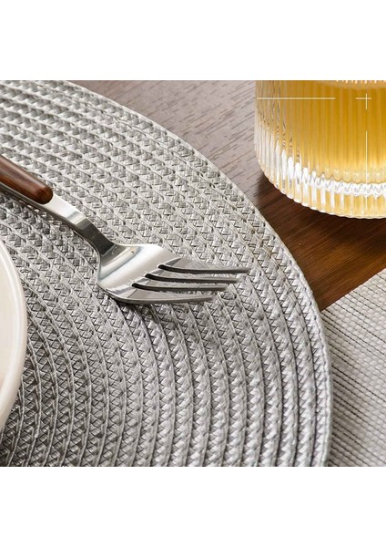 Yuvarlak Örgülü Placemats Yemek Masaları Için 6 Masa Paspasları Dokuma Yıkanabilir Kaymaz Yer Paspasları 15 Inç (Açık Gri) (Yurt Dışından) fırsatları