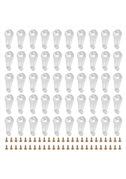 50 Çift Cam Tutucu Klipsler Kit Kabine Cam Klipsler 4mm Plastik Kapı Klipsleri Cam Dolap Kapılarını Sabitlemek Için Vidalı Klipsler (Yurt Dışından) fiyatları