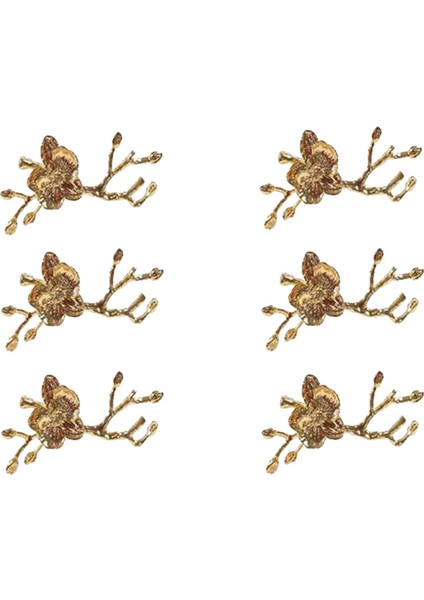 Erik Çiçeği Şube Tasarımı Peçete Tutucu Peçete Yüzüğü Batı Havlu Yüzük Otel Masa Dekorasyon Seti 6-Altın (Yurt Dışından)